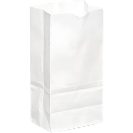 Rosenbloom - 7.75" x 4.75" x 14.25" White Paper Bag, 500/Bundle - 1001400W00