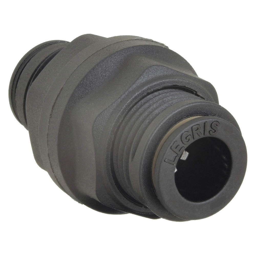 Raccord union traversée de cloison : Nylon, Raccord rapide X Raccord rapide, Pour tube de ¼ X ¼ po de diamètre extérieur - LGR31165600