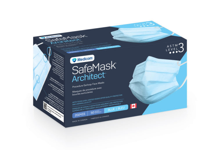 Medicom - SafeMask® Architect™ Procedure Earloop Level 3 Face Mask, 50/Box - 202415