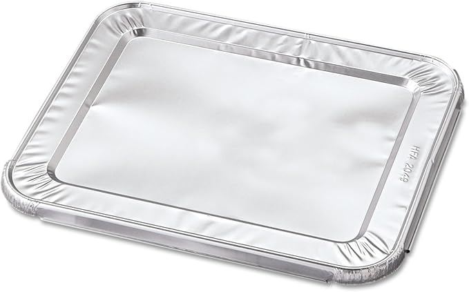 HFA - 10.8" x 12.2" Steam Table Pan Curl Foil Lid, Fits Half-Size Pan, 100/Cs - 2049-30-100PFC