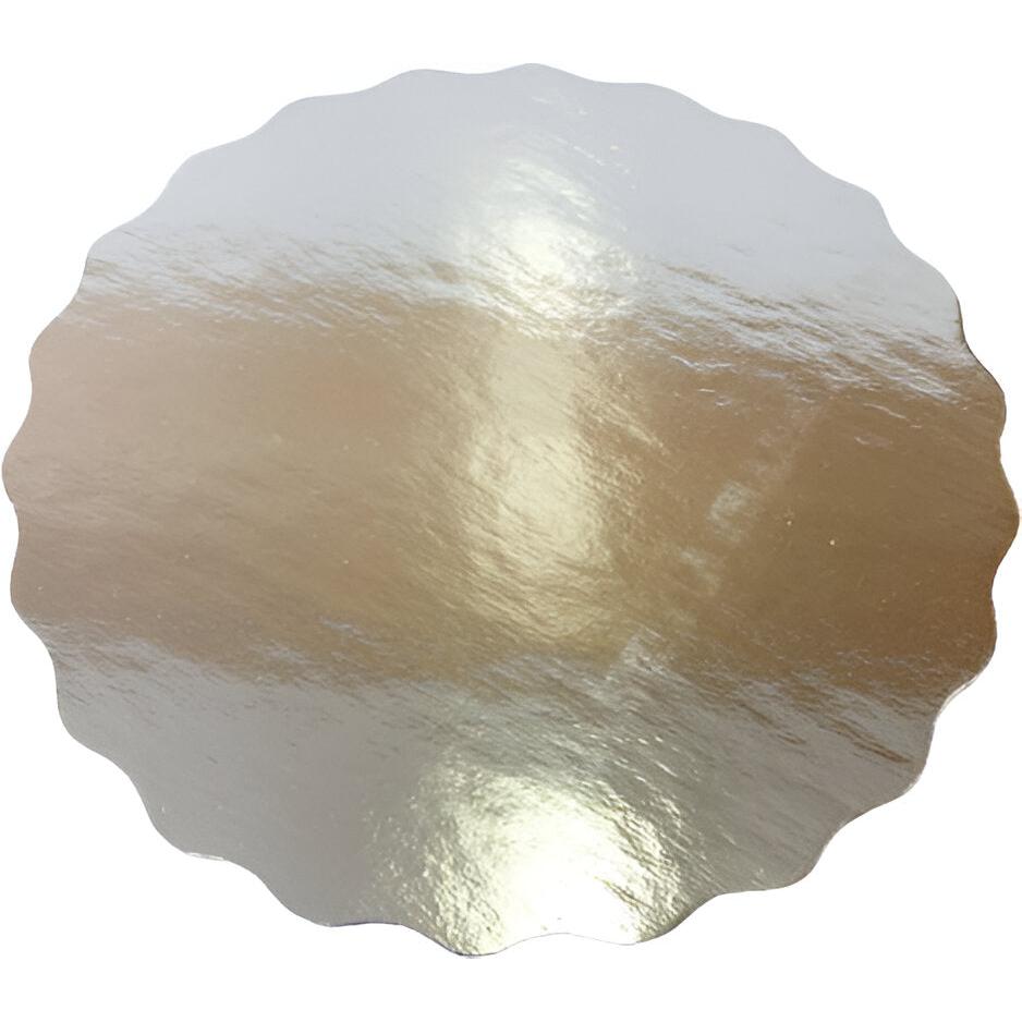 Enjay Converters - 6" x 0.025" Scallop Silver Cake Board, 250/Cs - 0256RSS