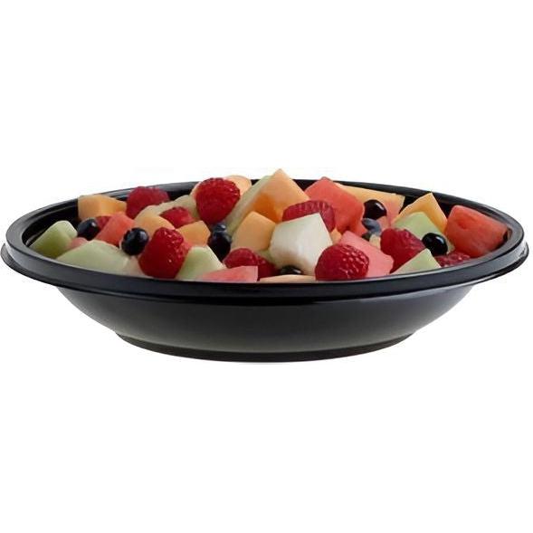 Sabert - 32 Oz Shallow Black Round Plastic Bowls, 100/Cs - 93032A100