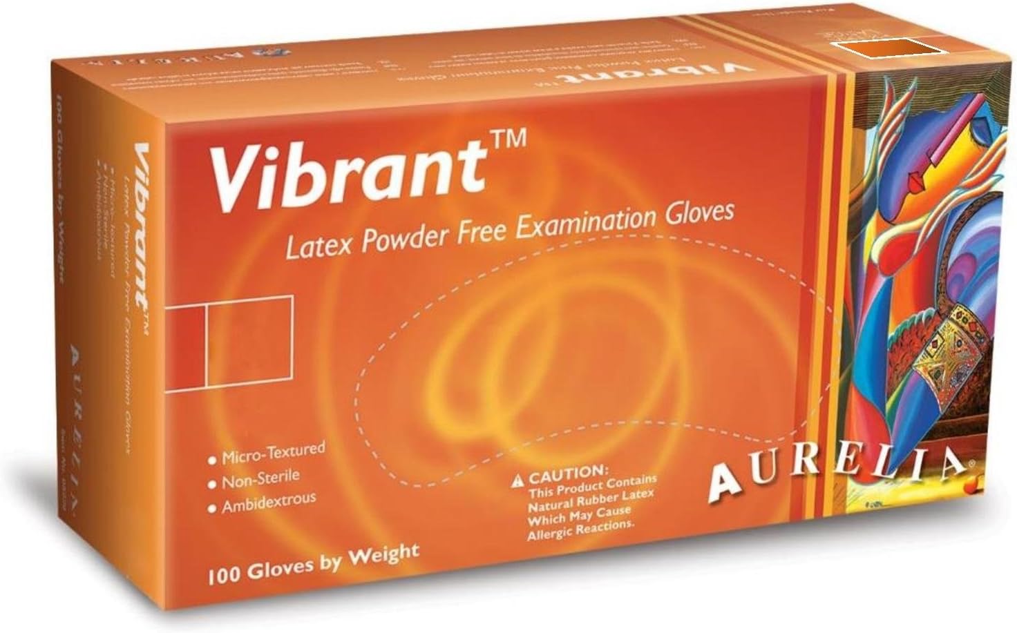 Aurelia - Vibrant PF Disposable Medium Latex Gloves, 100/Box - 98227