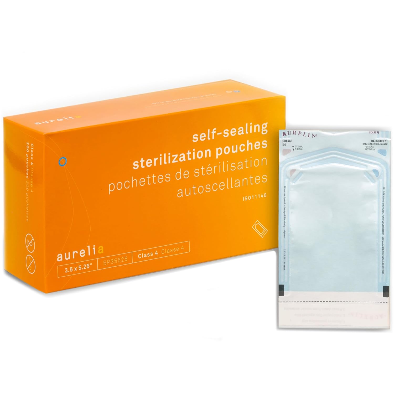 Aurelia - 3.5" x 5.25" Self-Sealing Sterilization Pouches, 200/Box - SP35525