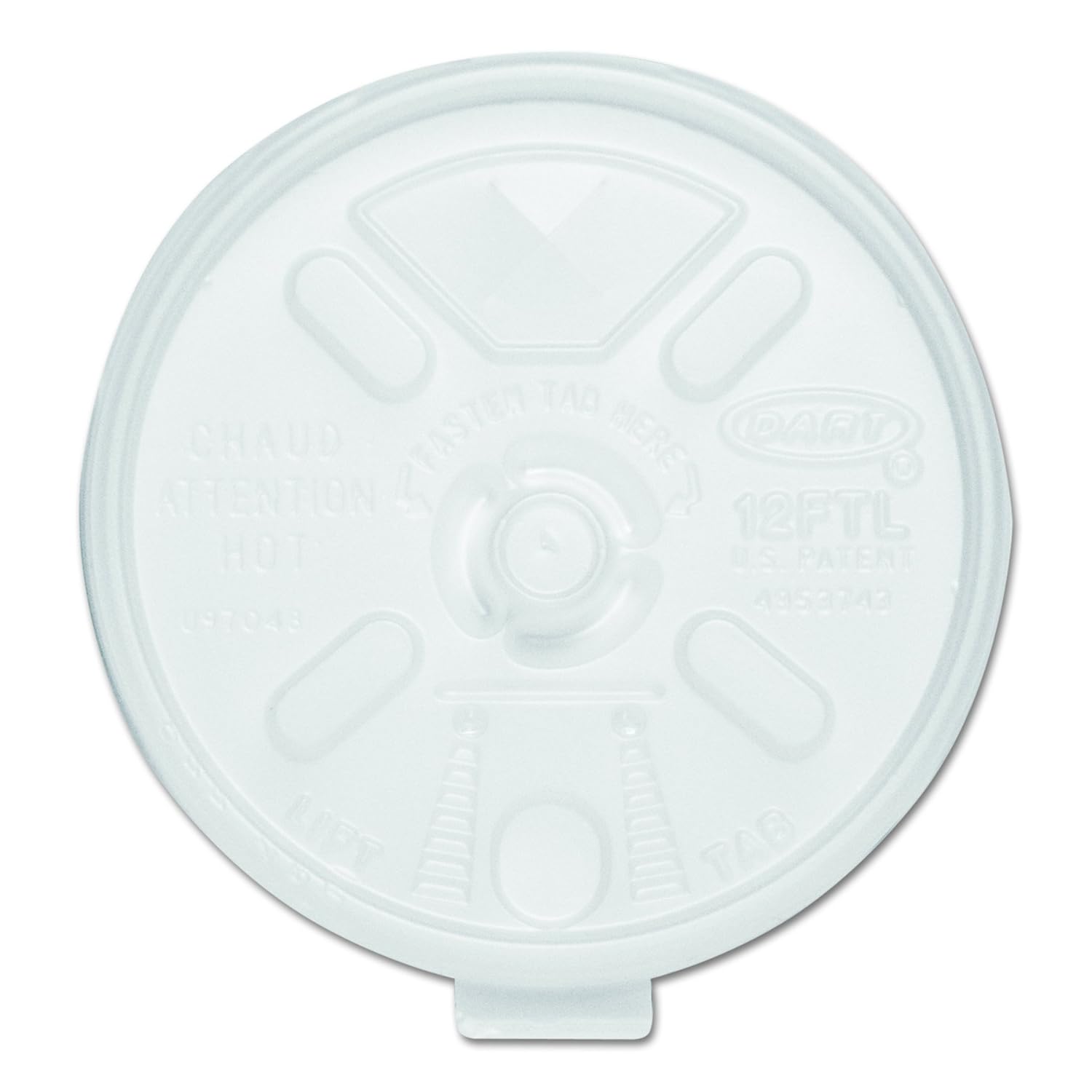 Dart Container - Lift & Lock Travel Lid fits 12 Oz, 14 Oz Foam Cups, 1000/Cs - 12FTL