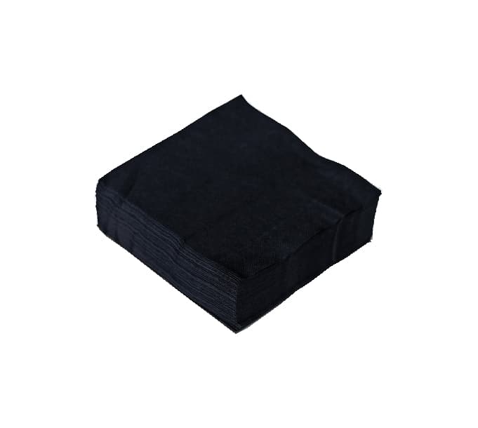 1/4 Fold Black 2ply Beverage Napkin, 900/cs - ATSNB200BLK