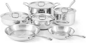 All-Clad - Stainless Steel 10-Piece G5 Graphite Core Pots and Pans Cookware Set - GR0010 - Discontinued
