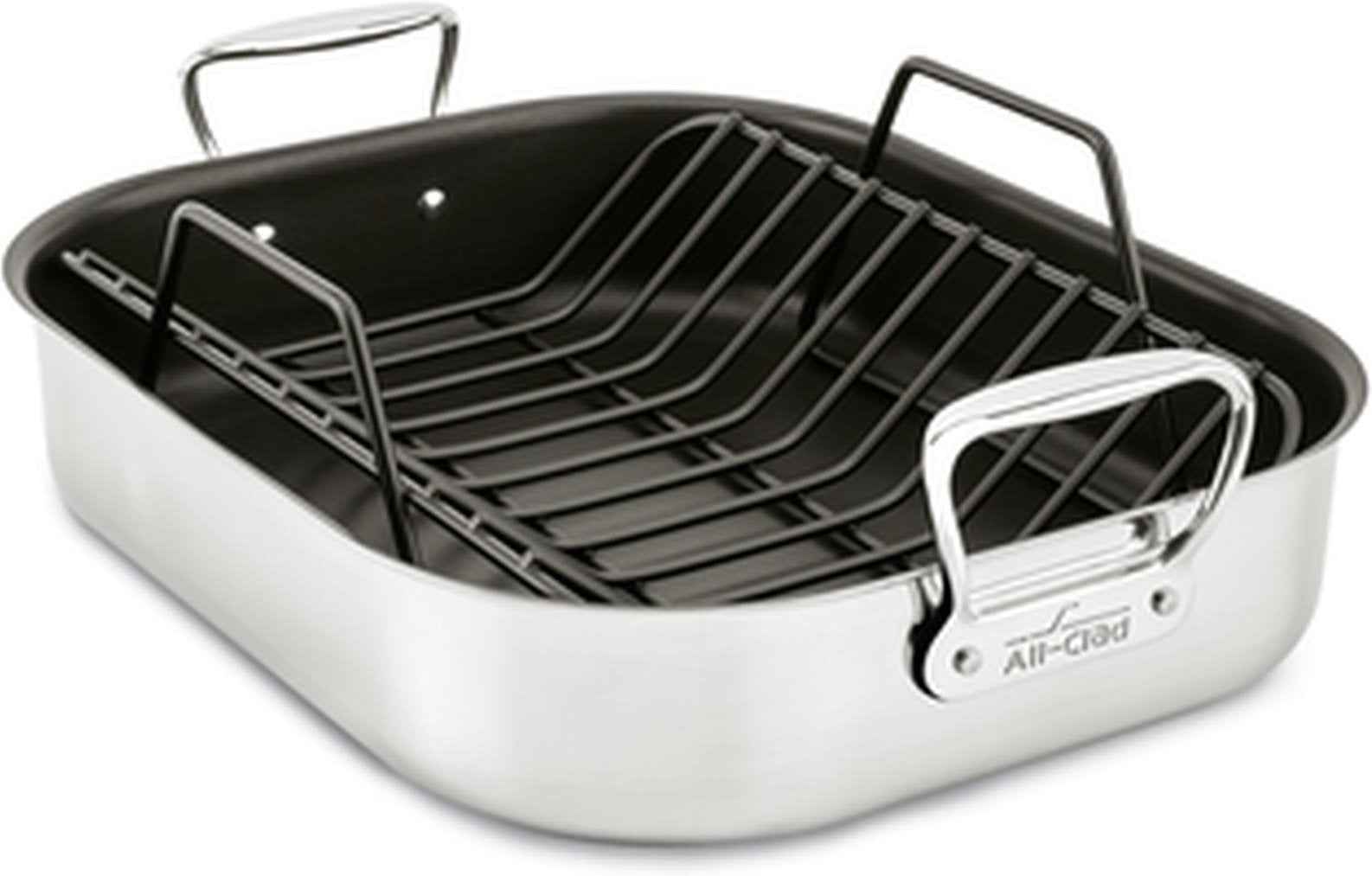 All-Clad - Stainless Steel Large Nonstick Roaster with Rack - E751S264 - Discontinued