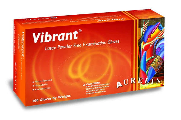 Aurelia - Vibrant PF Large Latex Gloves, 100/Box, 10Box/Cs - 98228