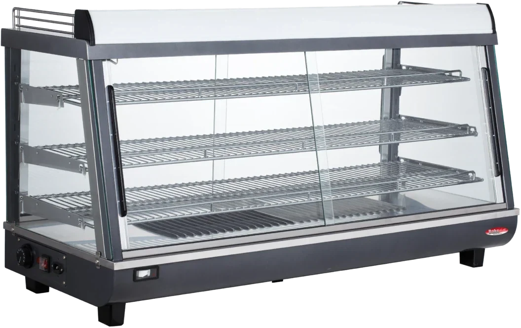 Bakemax - Commercial 48-Inch Stainless Steel Wide Countertop Electric Heated Display Case with LED Lighting - BMTSC48