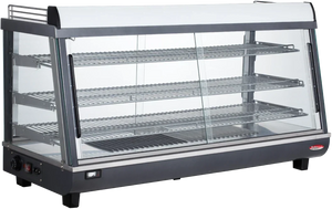 Bakemax - Commercial 48-Inch Stainless Steel Wide Countertop Electric Heated Display Case with LED Lighting - BMTSC48