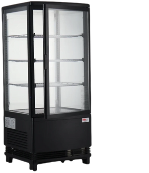 Bakemax - Commercial 32lbs. per Shelf Refrigerated Countertop Display Case Single Door with LED Lighting - BMRCD01