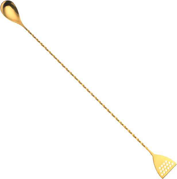 Barfly - 15.75" Gold-Plated Stainless Steel Bar Spoon With Strainer End - M37072GD