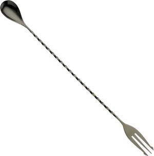 Barfly - 15.75" Gun Metal Black Bar Spoon with Fork End - M37016BK