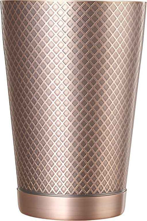 Barfly - Diamond Lattice 18 Oz Stainless Steel Antique Copper Half Size Cocktail Shaker - M37198ACP