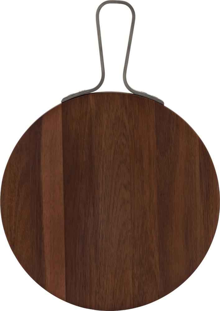 Browne - 12" Acacia Wood Round Serving Board With Handle - 571712