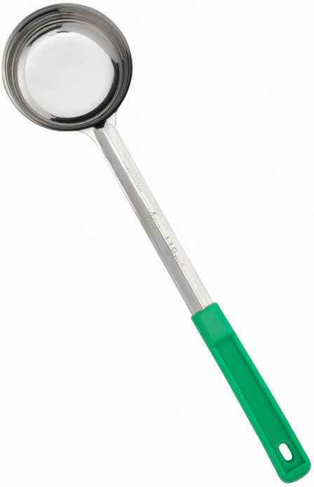 Browne - 4 Oz Stainless Steel Portioner / Spoodles with Green Handle, 1 PC (5744) - 5757440