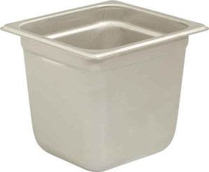 Browne - 6" Stainless Steel 1/6 Size Anti-Jam Steam Pan - 22166