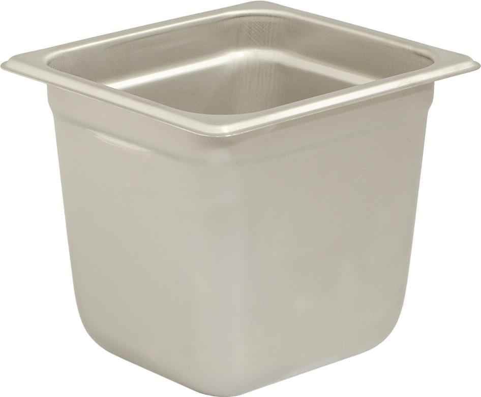 Browne - 6" Stainless Steel 1/6 Size Anti-Jam Steam Pan - 22166