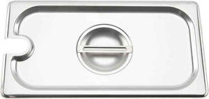 Browne - 7" Stainless Steel Notched Cover for One-Sixth Size Steam Table Pan - 575569