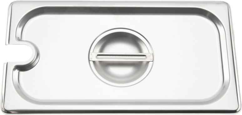 Browne - 7" Stainless Steel Notched Cover for One-Sixth Size Steam Table Pan - 575569
