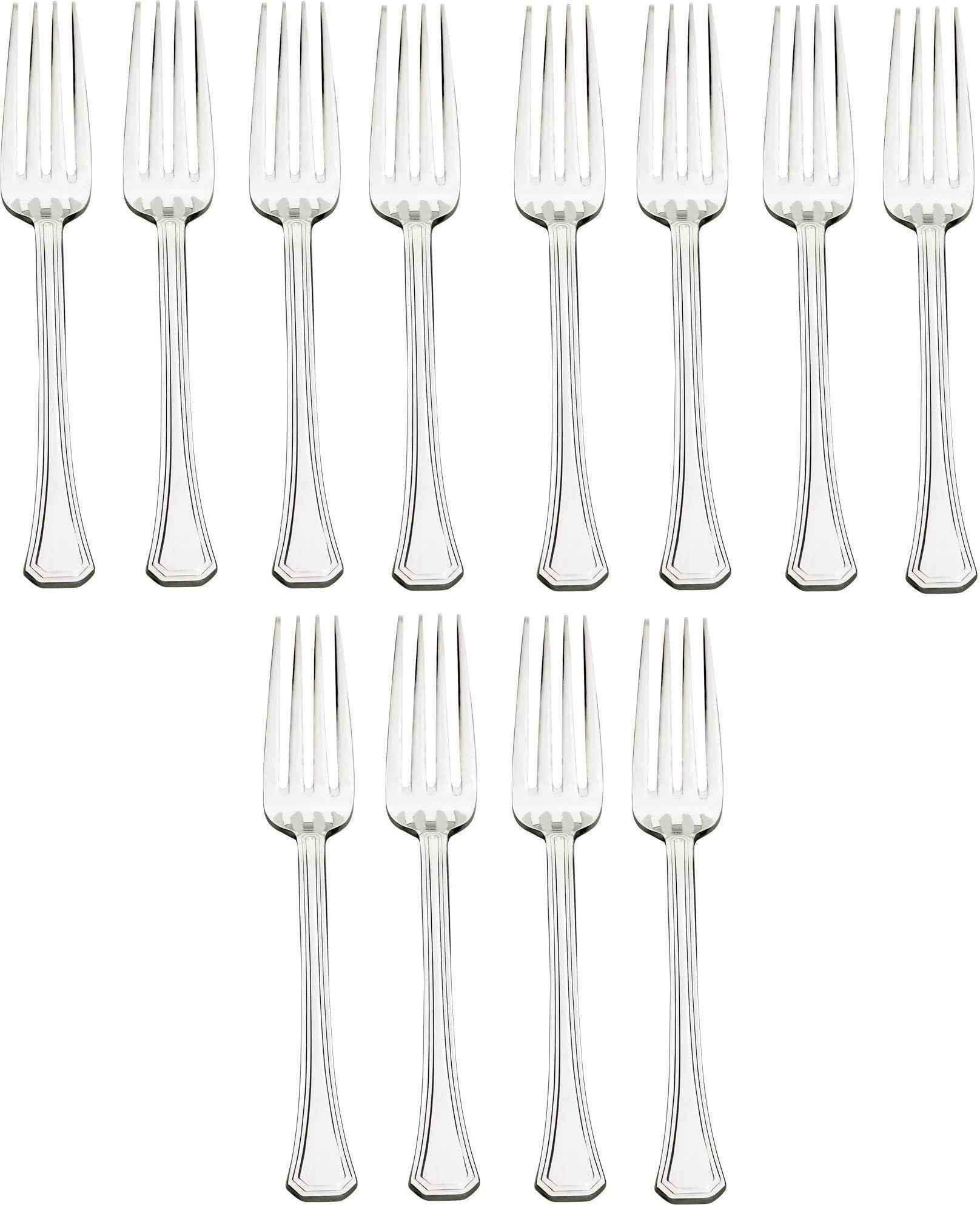 Browne - OXFORD 8.1" Stainless Steel European Fork, Pack of 12 - 502005