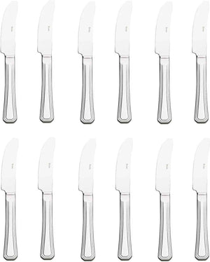 Browne - OXFORD 9.3" Stainless Steel Serrated Dinner Knife, Pack of 12 - 502011S
