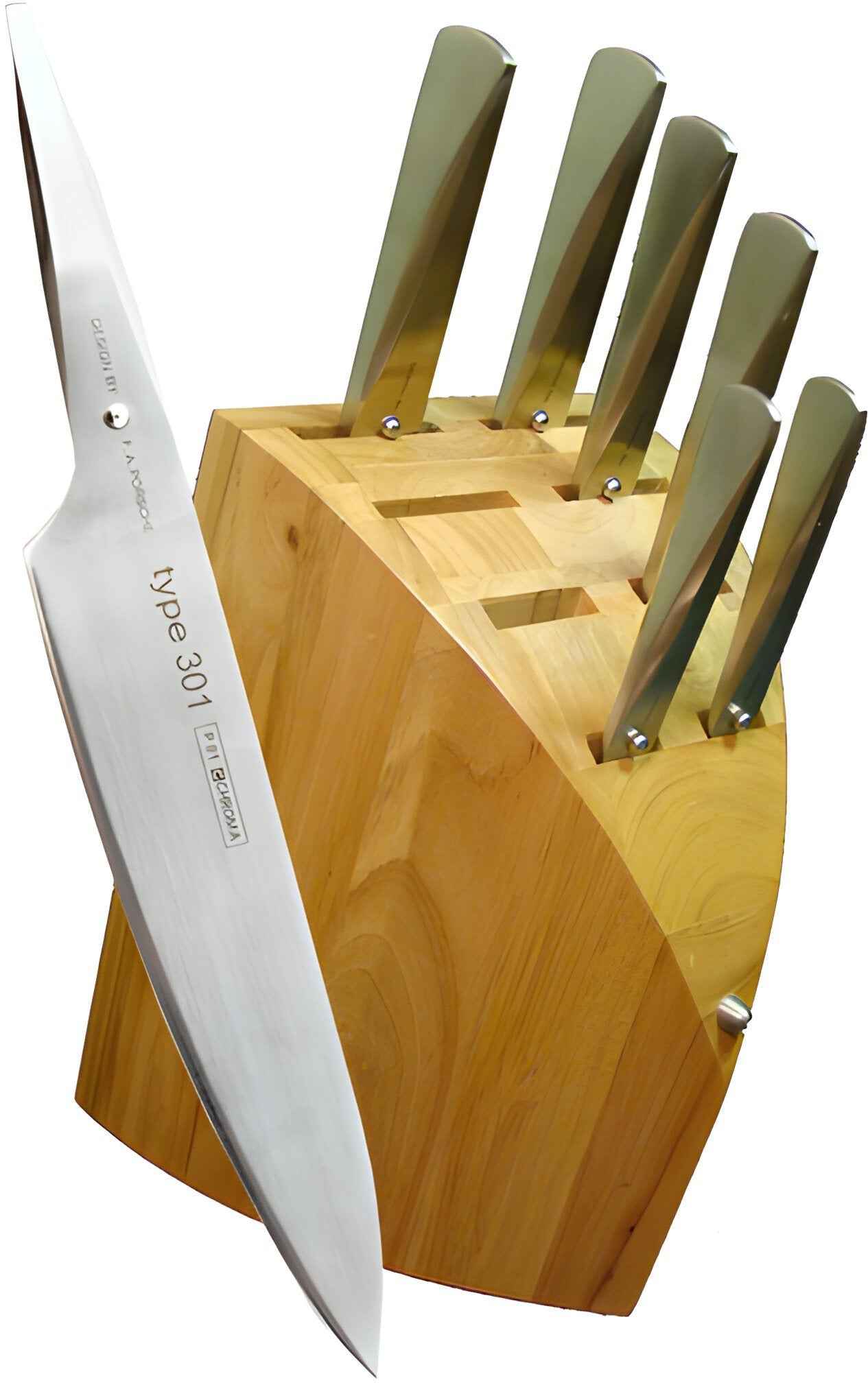 Chroma Knives - Silver 8-Piece Knife Block Set (Includes P01, P02, P04, P05, P06, P09, P19, P12) - PO131