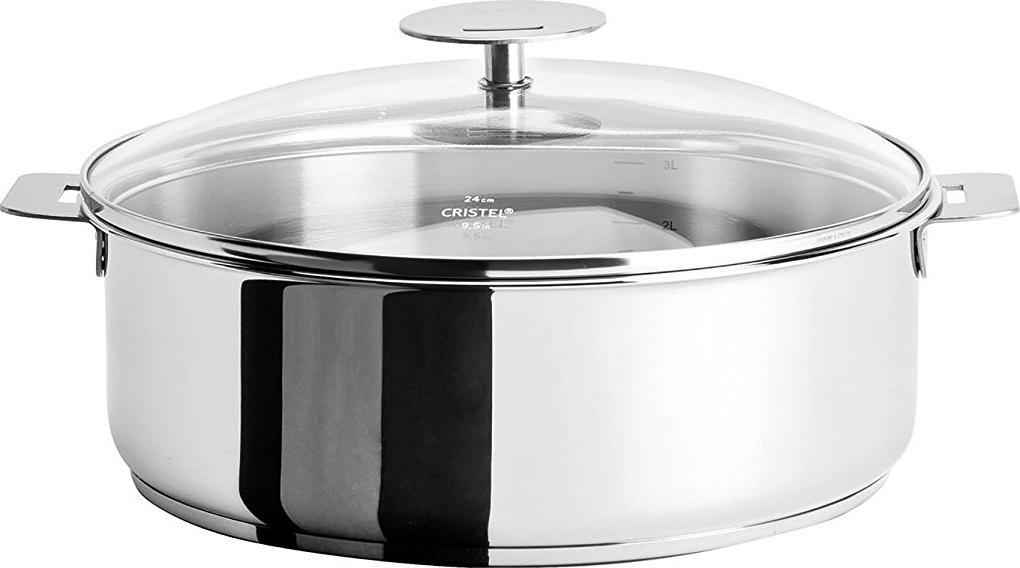 Cristel - 6 QT Casteline Saute Pan with Domed Glass Lid - S28QMPKP - DISCONTINUED