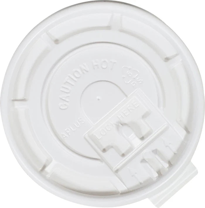 Tear Back Flat Lid for 10-24 Oz Hot Paper Cups, 1000/Cs