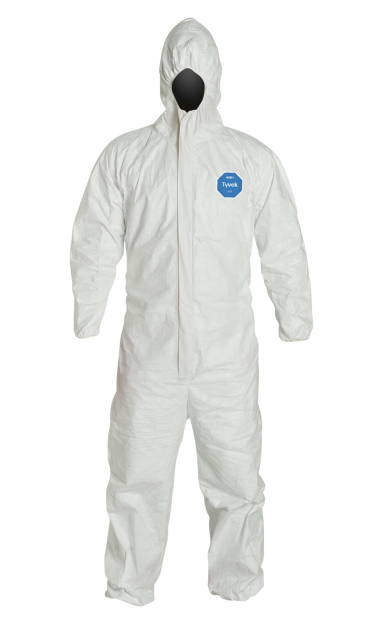 DuPont - Tyvek Large White Elastic Ankle Coverall Hooded - TY127S