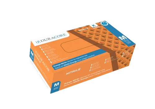 Duracore - K Series Orange 7/8 Mil Medium Nitrile Gloves, 100/Bx - K72270