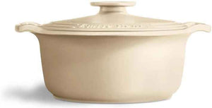 Emile Henry - Ceramic 4.5 Qt Sublime Small Cream Round Stewpot - 91564740