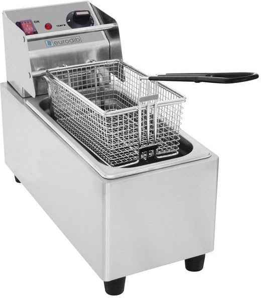 Eurodib - Commercial Stainless Steel 8-Litre, 240V Electric Countertop Fryer with Single Large Basket - SFE01860 220