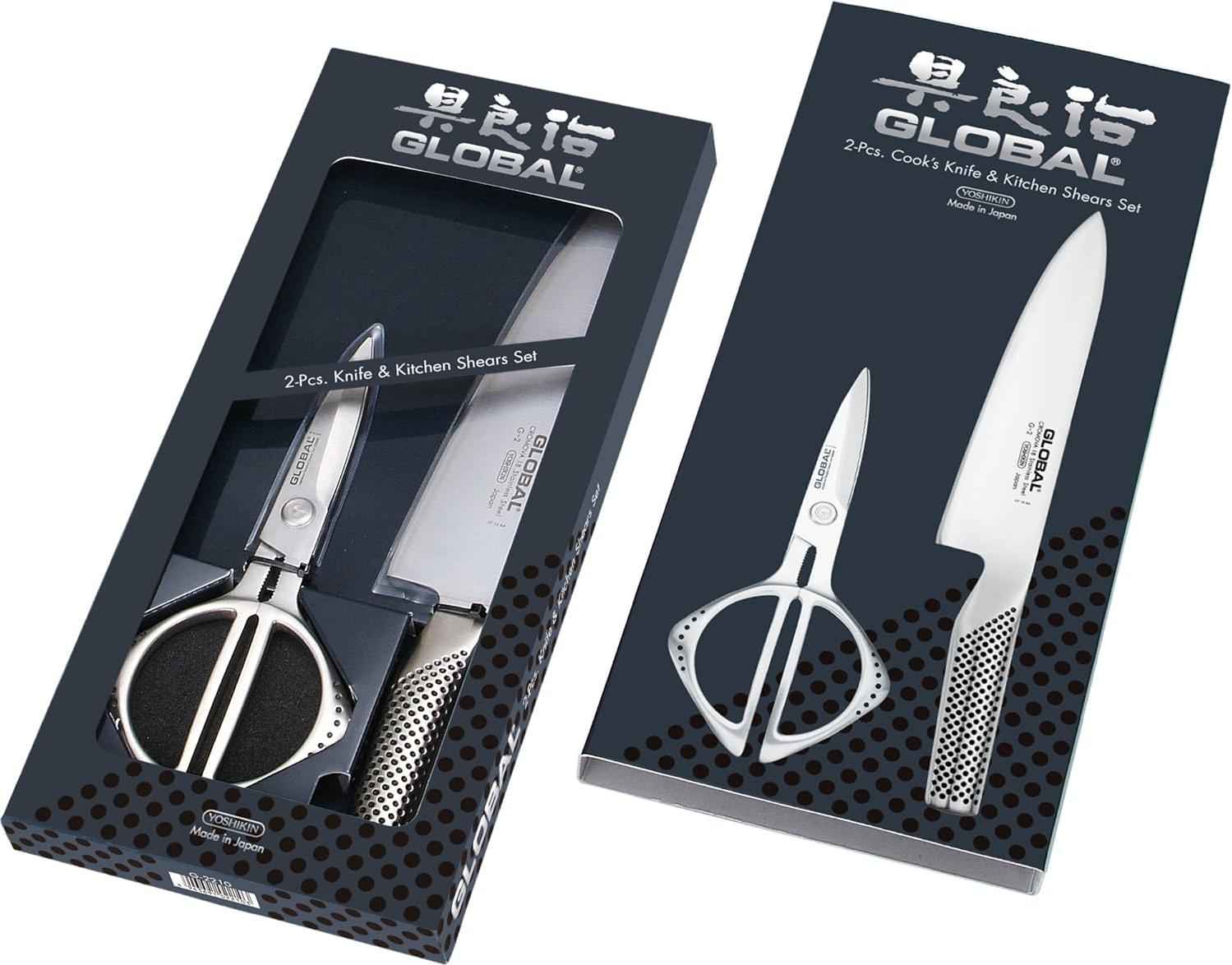 Global - GS Series 2-Piece 8-Inch Chef Knife (G2) and 8.5-Inch Kitchen Shear (GKS210) Set - 71G2210 - Discontinued