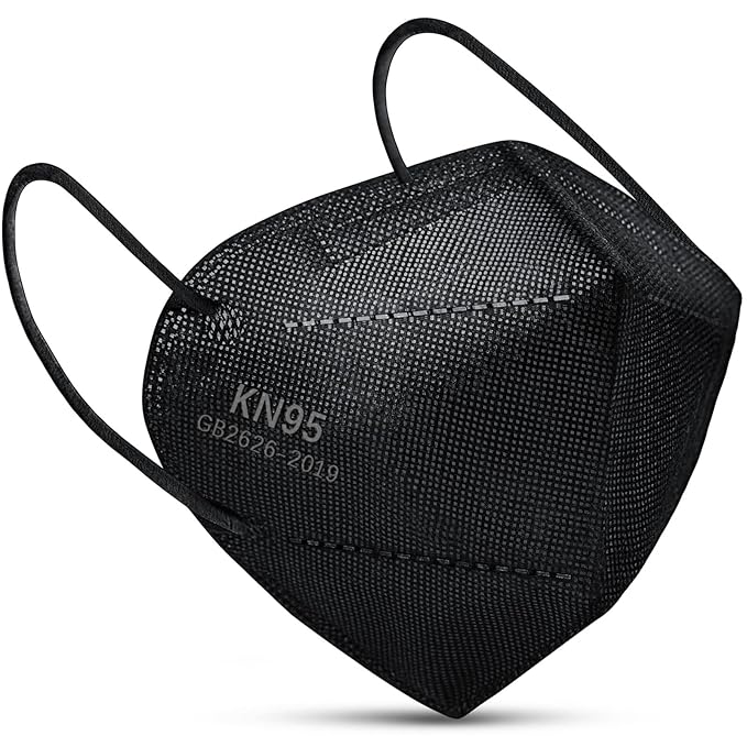 Foldable Black Masks, 50/box - KN95