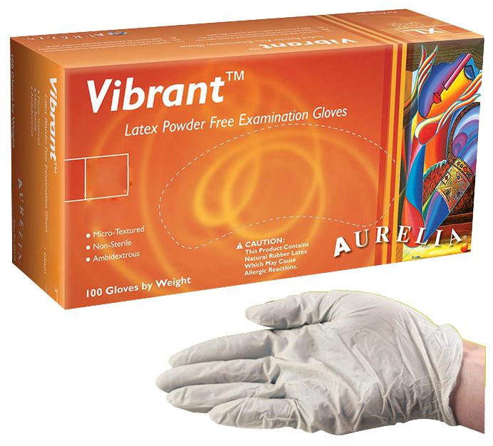Aurelia - Vibrant Disposable Small Latex Gloves, 100/Box - 98226