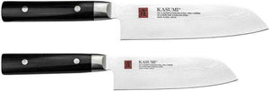 Kasumi - Stainless Steel & Pakkawood DAMASCUS 5-Inch and 7-Inch Santoku/Japanese Chef Knife Set - 71891813