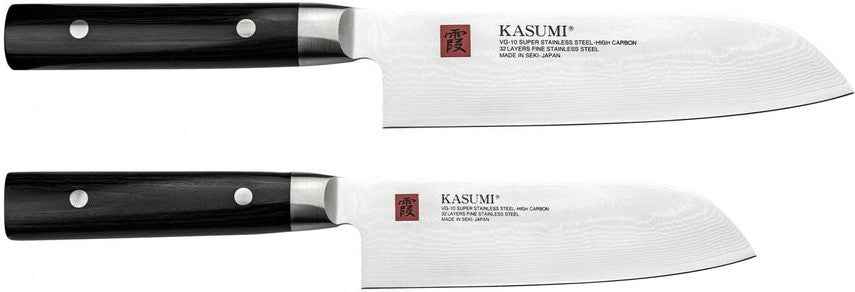 Kasumi - Stainless Steel & Pakkawood DAMASCUS 5-Inch and 7-Inch Santoku/Japanese Chef Knife Set - 71891813