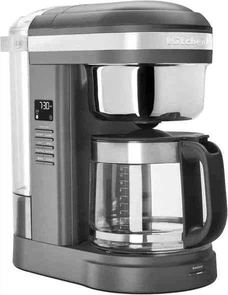 KitchenAid - 12 Cups 12-Cup Matte Charcoal Grey Drip Coffee Maker with Spiral Showerhead and Programmable Warming Plate - KCM1209DG