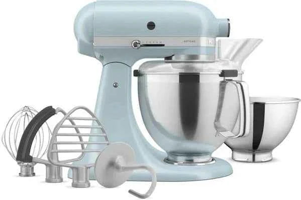 KitchenAid - Stainless Steel 5 Qt Mineral Water Blue Artisan Tilt-Head Stand Mixer with Premium Accessory Pack - KSM195PSMI - Discontinued