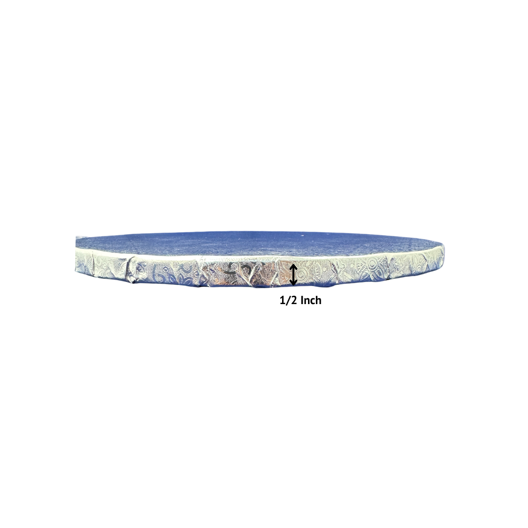 20" Round Cake Board x 1/2" Thick, Silver, 12/Cs - ROY1/2-20RS