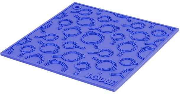 Lodge - 7" Square Silicone Trivet With Skillet Pattern Blue - AS7SKT31