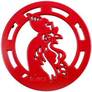 Lodge - 8" Enameled Cast Iron Rooster Trivet Red - EC8RT43