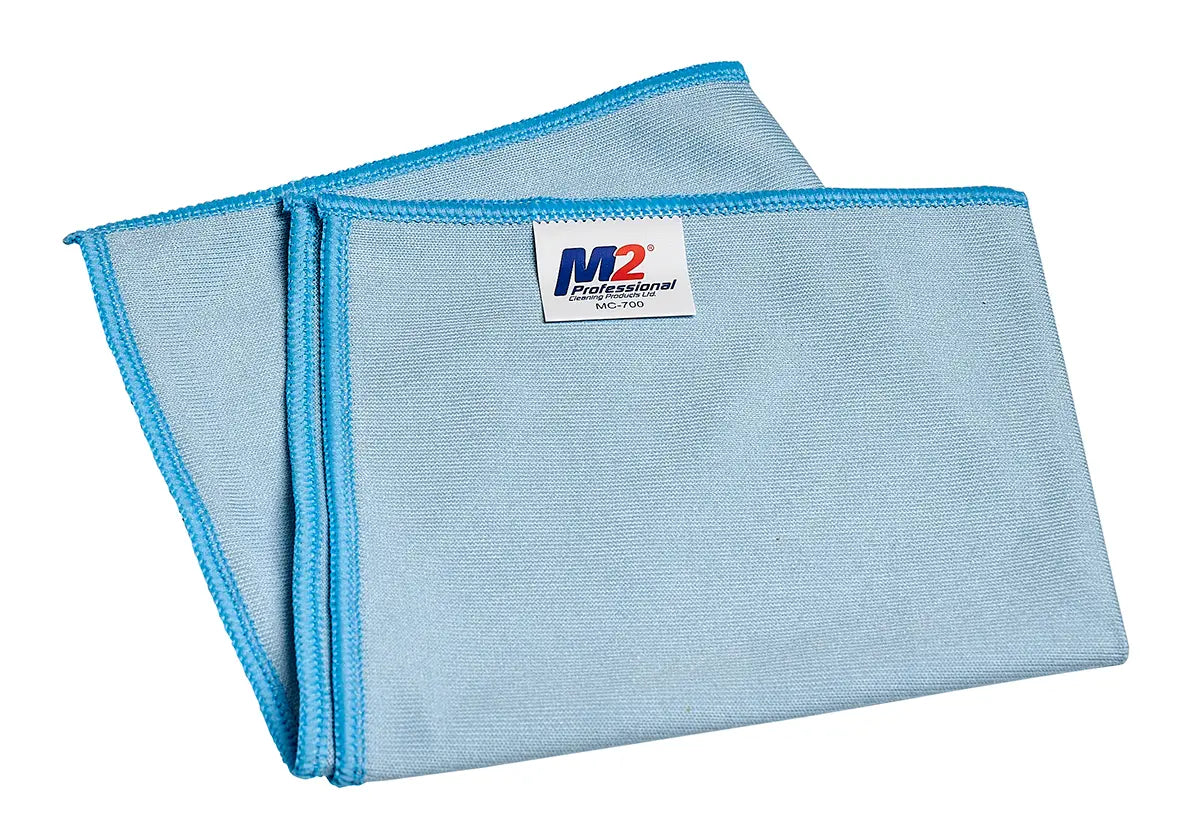 M2 Professional -  14" x 14" Blue Sani-Pro Window / Glass Microfiber Cloth - MC-700
