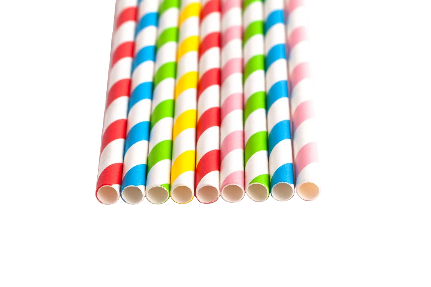 Stone - 8" Solid Assorted Colours Stout Paper Straw Wrapped, 100/Box - 400800
