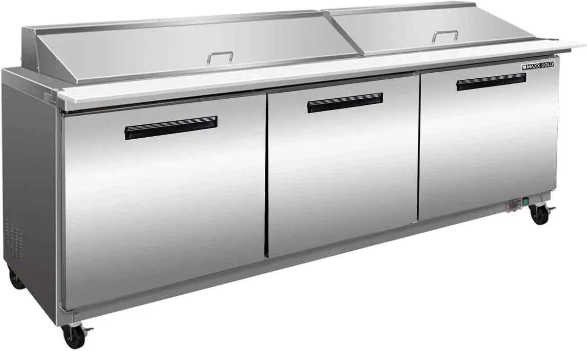 Maxx Cold - Commercial 18 cu. ft. 72-Inch Triple Door Megatop Refrigerated Prep Table - MXCR72MHC