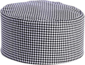 Mercer - Millennia® Black and White Hounds Tooth No Mesh Baker's Skull Cap - M60075HT