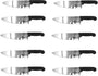Omcan - 10" Black Handle Greban Medium Blade Cook Knife, Pack of 10 - 12074