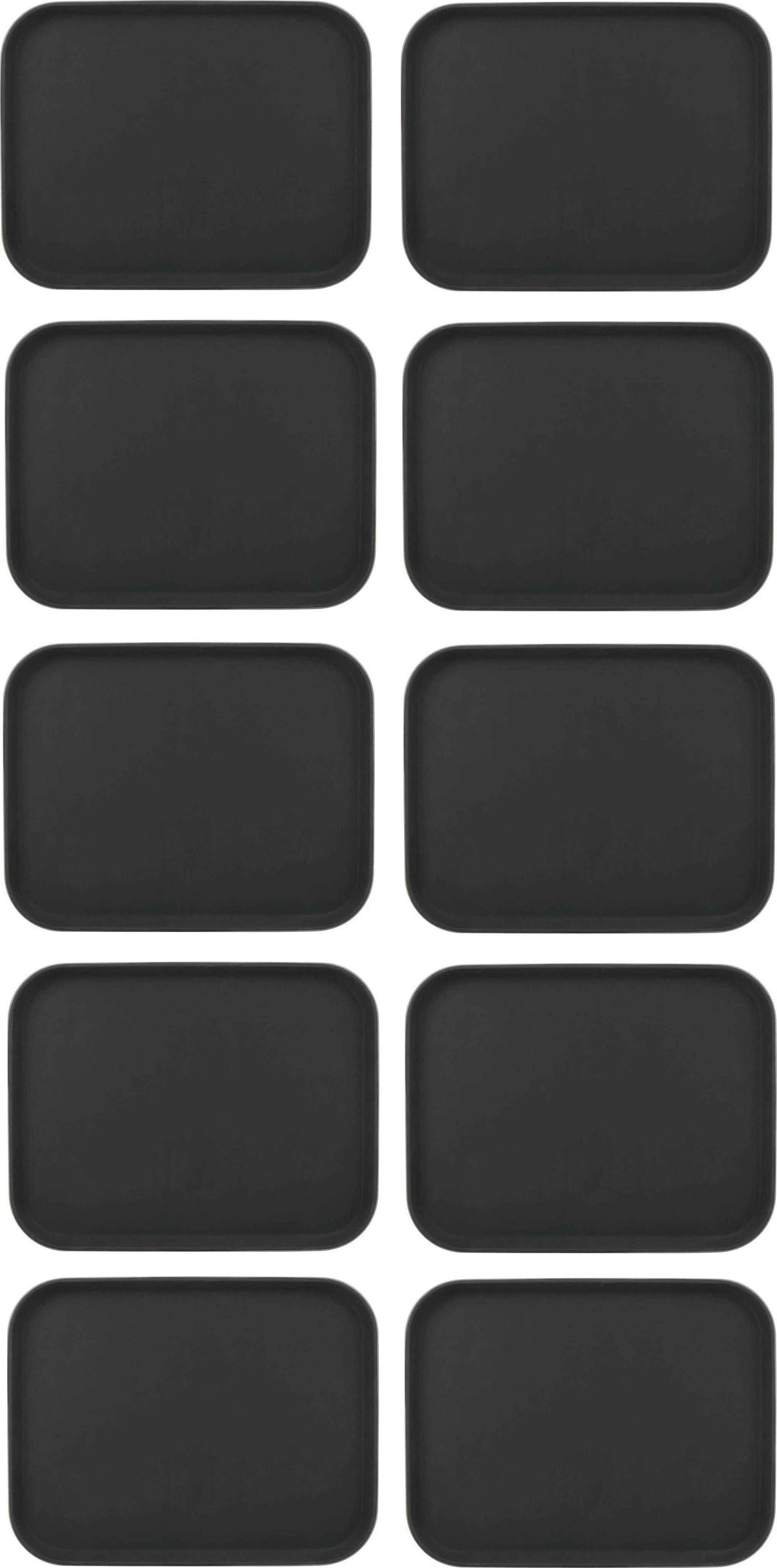 Omcan - 18" x 14" Black Rectangular Non-Slip Service Tray (457 mm x 356 mm), Pack of 7 - 80115